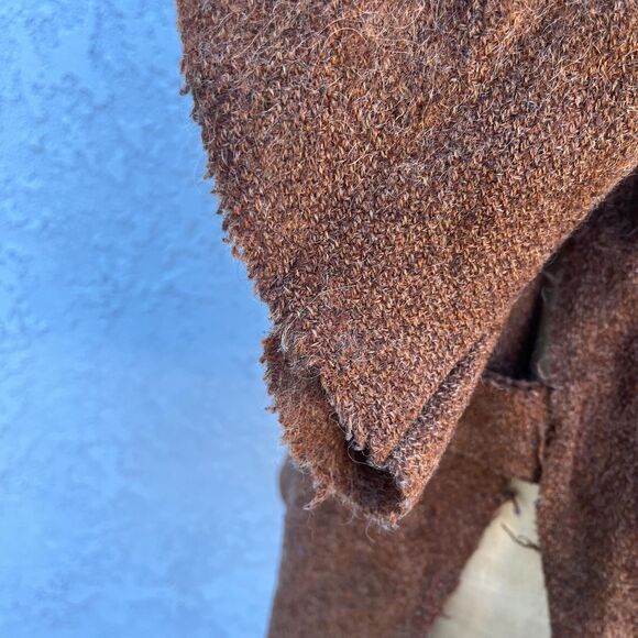 Vintage Wool Poncho Spanish Cape in Brown 1960s Bohemian Clothing Unisex - Picture 10 of 11